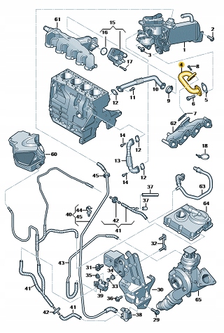 AUDI OE Przewód łączący rurka EGR 03L131521J - 5