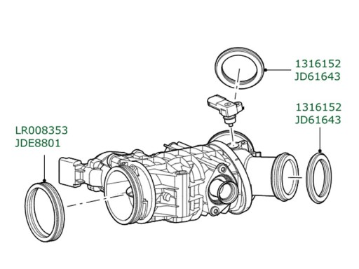 Jaguar Land Rover 2.7d 3.0d uszczelki przepustnicy - 3