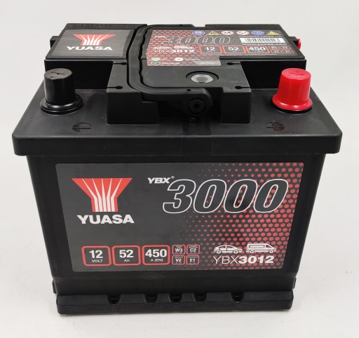 Akumulator Yuasa YBX 3012 12V 52Ah 450A P+ - 3