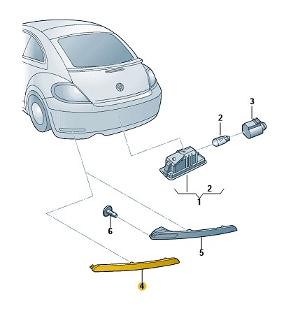 відбивач відображає світло VW Beetle 5c лівий - 2