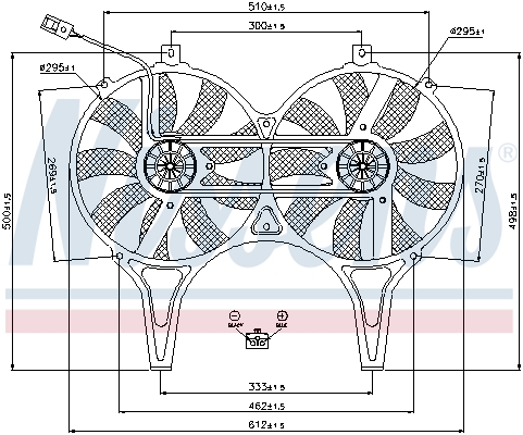 Вентилятор радіатора двигуна для MERCEDES E 55 - 2