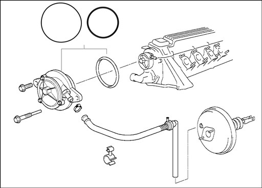 ущільнювальне ущільнення насоса VACUM BMW E34 E38 E39 E46 - 3