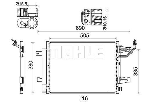 MAHLE РАДІАТОР КОНДИЦІОНЕРА AC509000S - 2