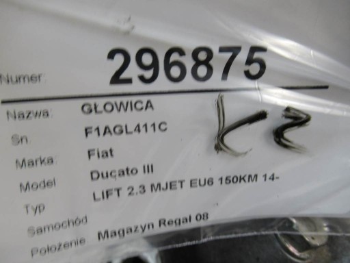 ГОЛОВКА FIAT DUCATO III F1AGL411C 2.3 150KM - 8