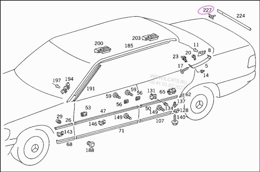 Шпилька планки заслінки MERCEDES W201 OE A0059887578 - 3