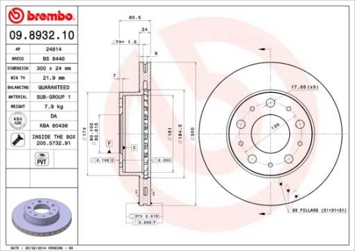 BREMBO TARCZE+KLOCKI P FIAT DUCATO II 300MM - 2