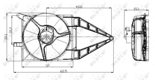 Wentylator chłodnicy silnika NRF 47020 - 3