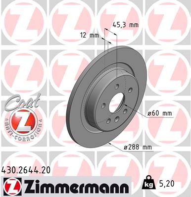 ZIMMERMANN TARCZE+KLOCKI T OPEL ASTRA V K 288MM - 2