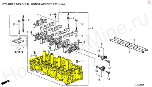Honda Accord VIII Головка блоку циліндрів k24z3 R40 - 1