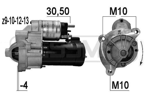 ROZRUSZNIK 12V 1.4KW ERA do PEUGEOT 3008 SUV 2.0 - 2