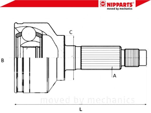 Комплект шарніра, приводний вал NIPPARTS J2822005 - 6