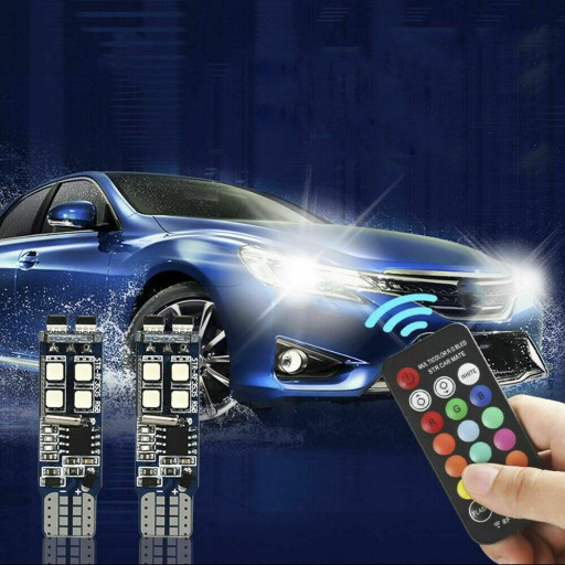2 лампи W5W LED T10 RGB + пульт дистанційного керування для Honda SUBARU - 4
