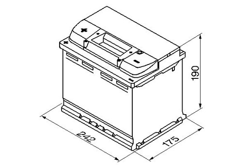 Акумулятор BOSCH 12V 60Ah/540a S4 242x175x190 B13 - 8