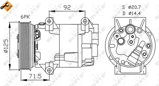 Kompresor sprężarka klimatyzacji NRF 32208 - 6