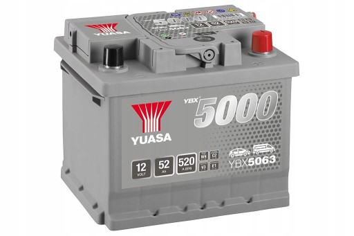 Akumulator YUASA Silver SMF YBX5063 52Ah 520A P+ - 1