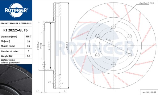 Диски ROTINGER RT 20225-GL T6 - 2