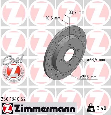 Диски колодки ZIMMERMANN SPORT для FORD FOCUS Mk1 - 2