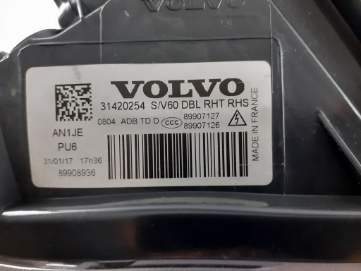 "Лампа права Volvo S60 V60 Bi-xenon skr. 2013-18". - 10