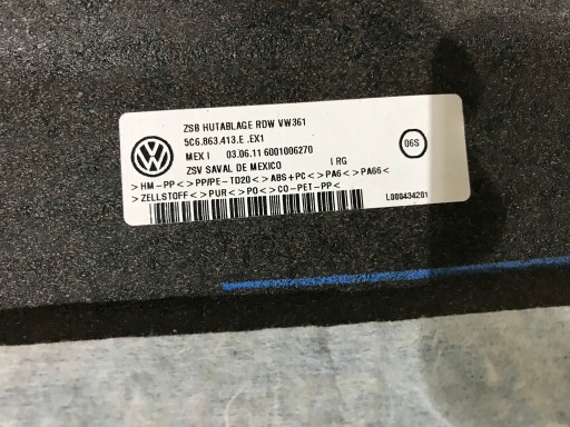 ПОЛКА БАГАЖНИКА VW JETTA 5C 5C6863413E ВСЯ - 2