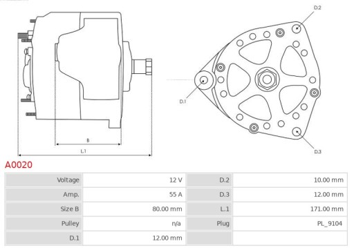 ALTERNATOR CA186IR MERCEDES - 6