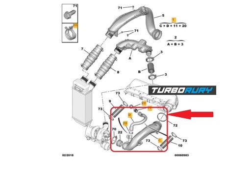 PRZEWÓD POWIETRZA TURBO PEUGEOT 207 308 1.6 THP - 9