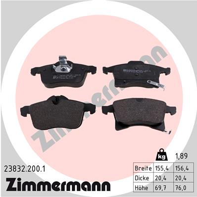 ZIMMERMANN СПОРТИВНЫЕ ДИСКИ-С STD ПЕРЕДНИЕ КОЛОДКИ OPEL - 3