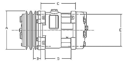Uniwersalny kompresor klimatyzacji SD7H15 Sanden - 2