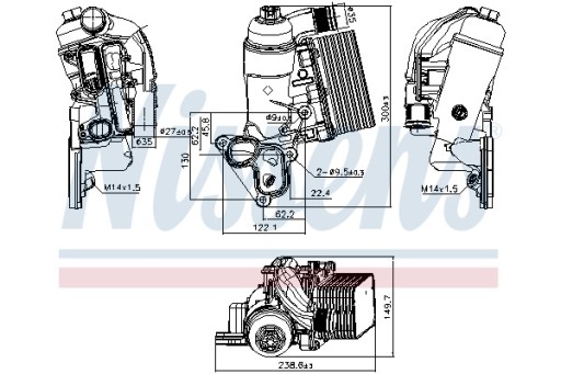 Масляний радіатор двигуна NISSENS 90953 En Distribution - 3