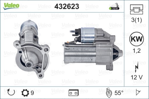 ROZRUSZNIK 12V VALEO do PEUGEOT 206 1.4 1.6 - 2