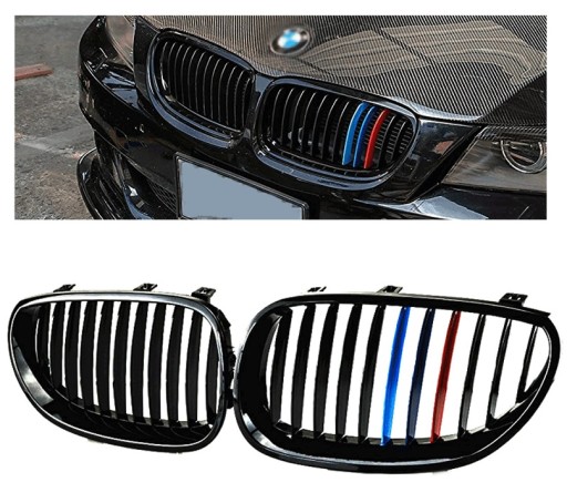 Гриль нирки BMW 5 E60 E61 M пакет M5 чорний глянець - 1