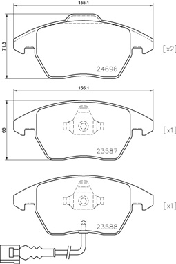 Диски и колодки передние BREMBO VW CC 2.0 TDI - 5