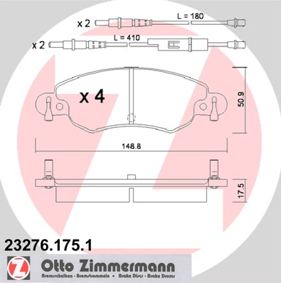 Tarcze Klocki ZIMMERMANN CITROEN C5 I C5 II 266mm - 3