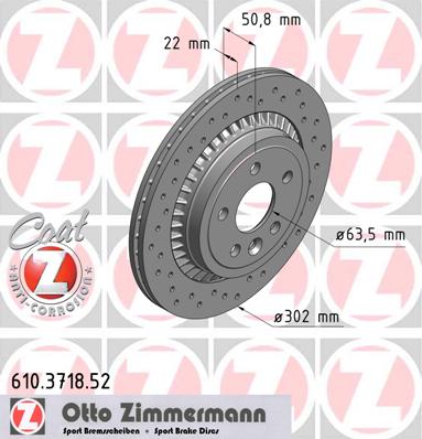 Задні диски ZIMMERMANN VOLVO XC60 2.4 D / D3 / D4 - 2