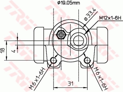 Гальмівний циліндр TRW BWD129 - 2