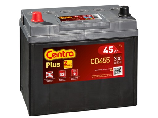 AKUMULATOR CENTRA PLUS 45AH 330A CB455 LEWY+ - 1