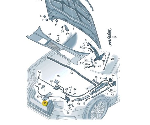 Трос троса відкривання капота Audi A4 B9 - 3