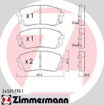 Tarcze Klocki Zimmermann Przód KIA SPORTAGE I 280 - 3