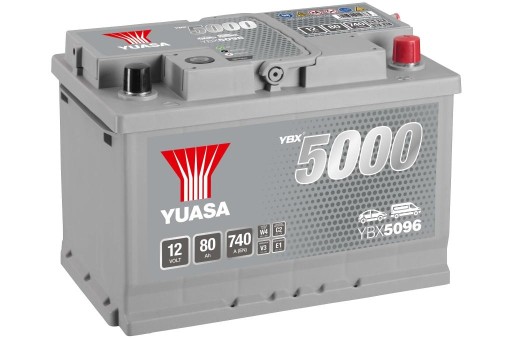 Akumulator Yuasa YBX5096 80Ah 740A 3 lata gw. - 1