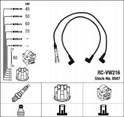 КОМПЛЕКТ ПРОВОДІВ VW POLO 1.1-1.6 / NGK/ - 2