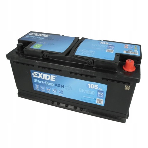Akumulator EXIDE START&STOP AGM 105Ah 950A P+ - 1