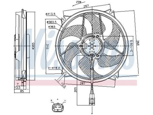 WENTYLATOR CHŁODNICY PEUGEOT 307 CC 1.6 2.0 - 2