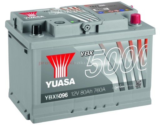 Akumulator 80Ah 760A P+ Yuasa Silver YBX5096 - 1