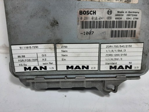 MAN 19.343 EURO2 SILENT 10000CM3 98R КОНТРОЛЛЕР ДВИГАТЕЛЯ BOSCH 0281010241 - 6