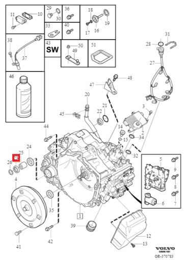 Уплотнительное кольцо вала VOLVO XC40 и 18-21r - 1