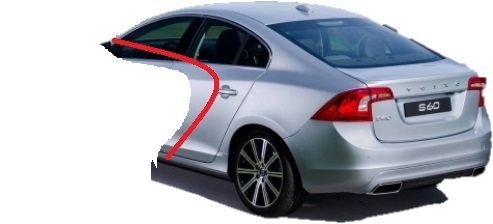 Volvo S60 II 477 Ćwiartka Błotnik Dupa Dach Pas - 2