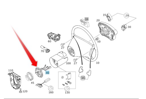 Стрічка подушки водія котушка MERCEDES C W203 - 3