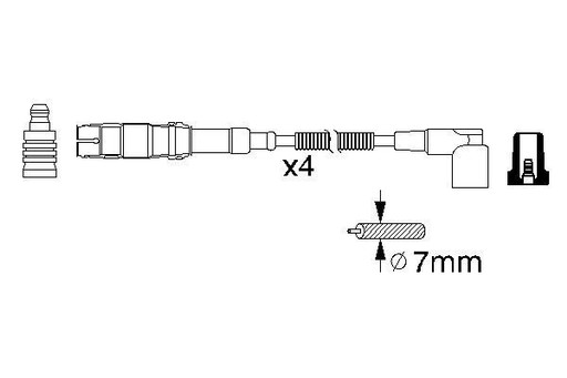 PRZEWODY KABLE ZAPŁONOWE do BMW 3 E36 316i M43 - 6