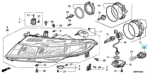 ГНІЗДО ЛАМПИ HONDA CIVIC 3D 5D VIII IX - 4