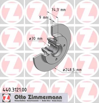 Tarcze ZIMMERMANN Tył - CITROEN C4 II el.ręcz. - 2