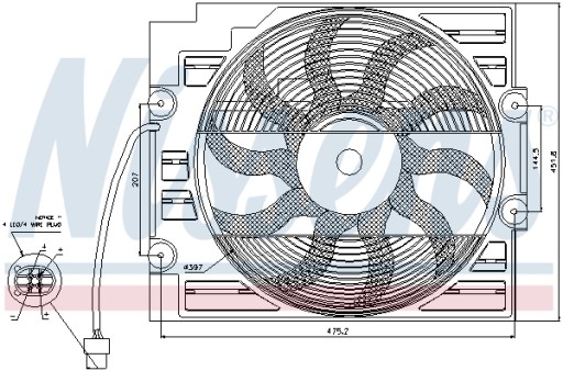 Вентилятор радіатора двигуна для BMW 5 E39 535i M62 - 2